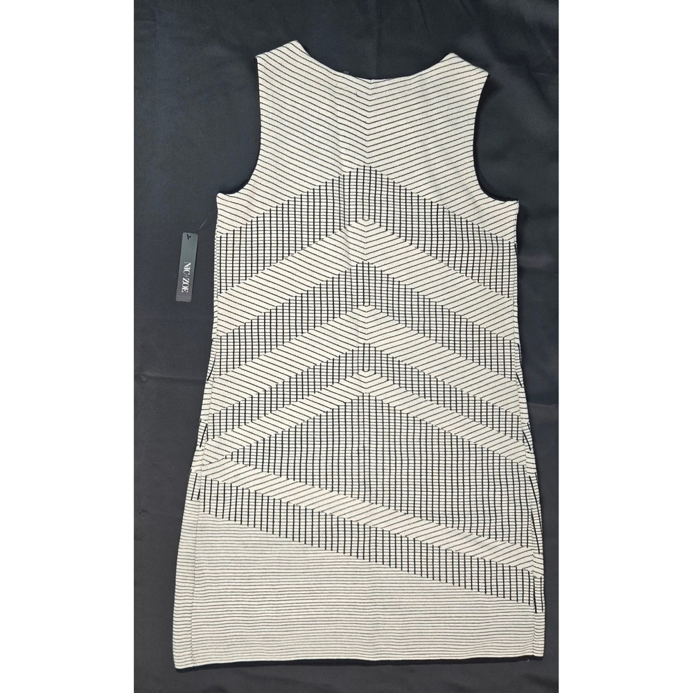 NIC+ZOE Chevron Knit Sweater Dress Creme Brulee Sleeveless Shift Size M NEW - Picture 3 of 7
